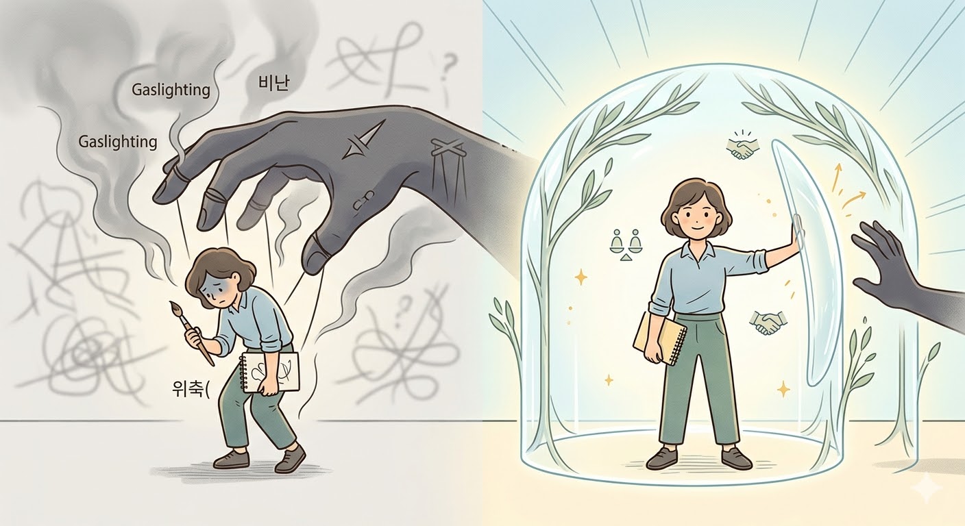 가스라이팅을 설명하는 일러스트
